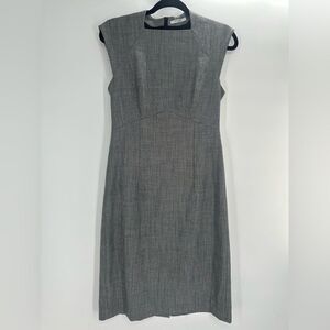 MM Lafleur Grey Sheath Dress High Neck Size 6